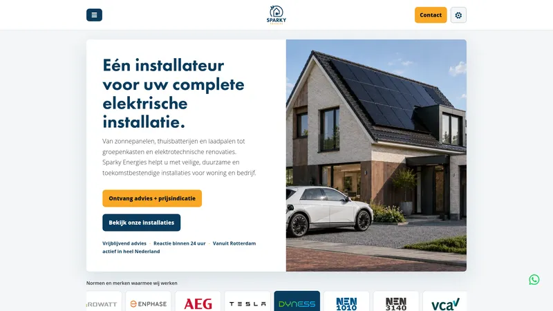 Website van Sparky Energies
