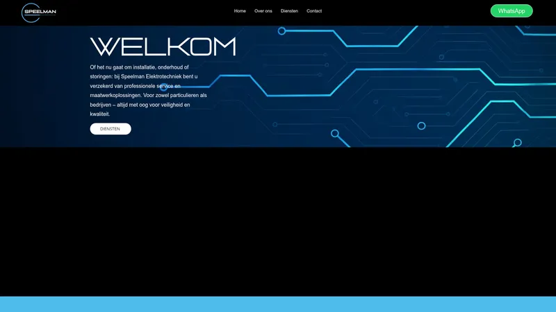 Website van Speelman Elektrotechniek