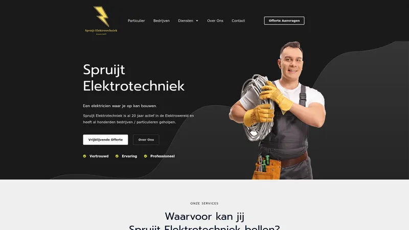 Website van Spruijt Elektrotechniek