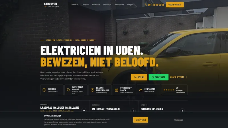 Website van Strouven elektrotechniek
