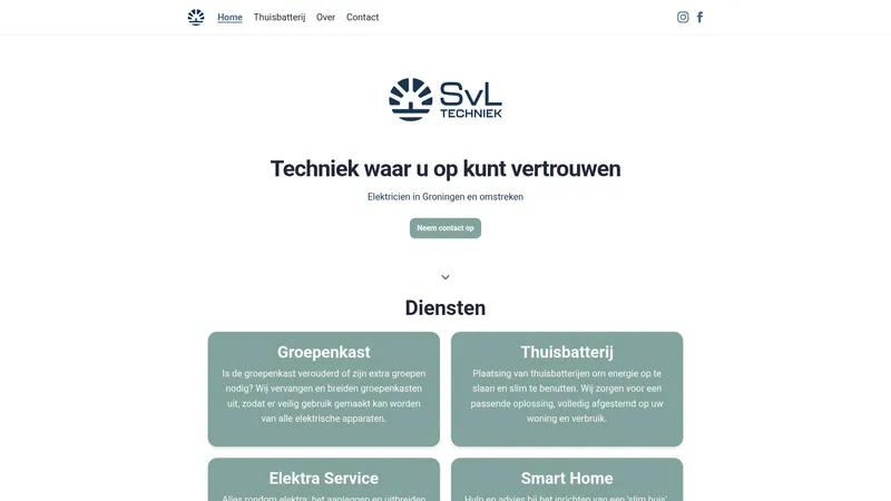 Website van SvL Techniek