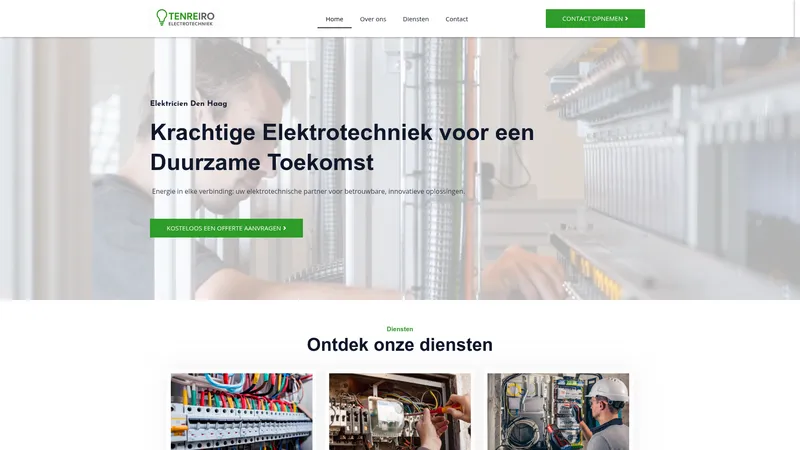 Website van Tenreiro electrotechniek