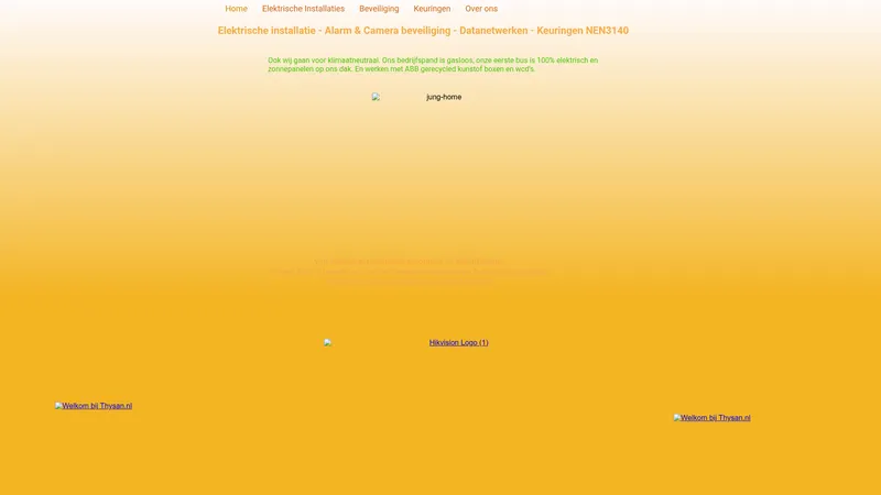 Website van Thysan Elektrotechniek
