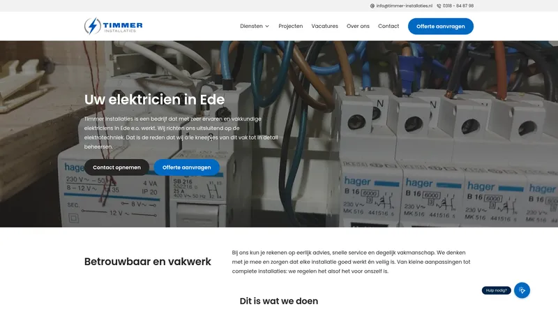 Website van Timmer Installaties