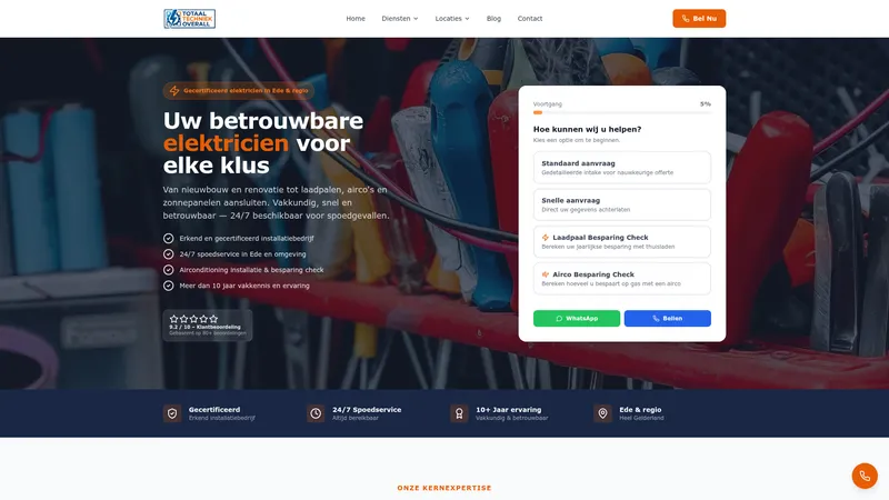 Website van Totaal Techniek Overall