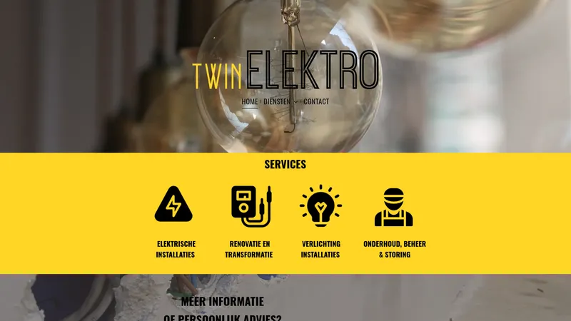 Website van Twin Elektro