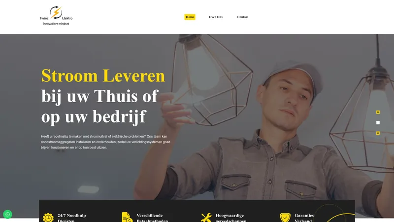 Website van Twinz Elektro