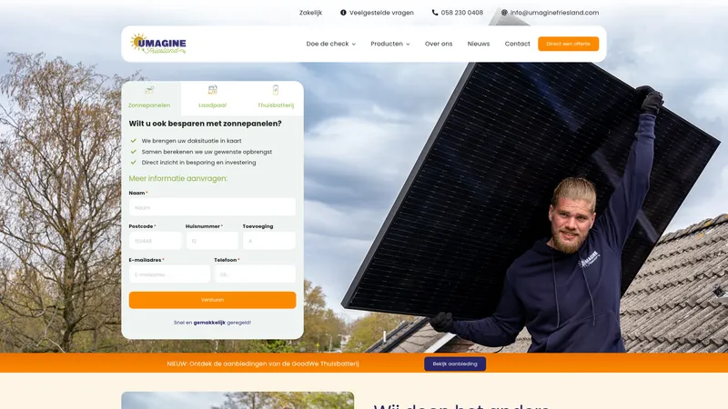 Website van Umagine Friesland BV