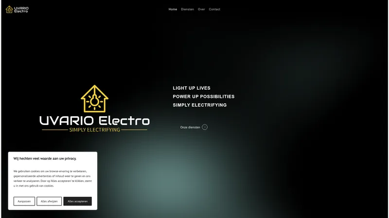 Website van UVARIO Electro