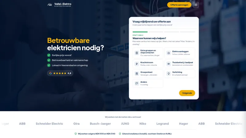 Website van Vallei-elektro
