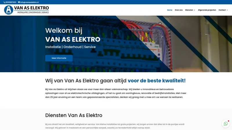 Website van Van As Elektro