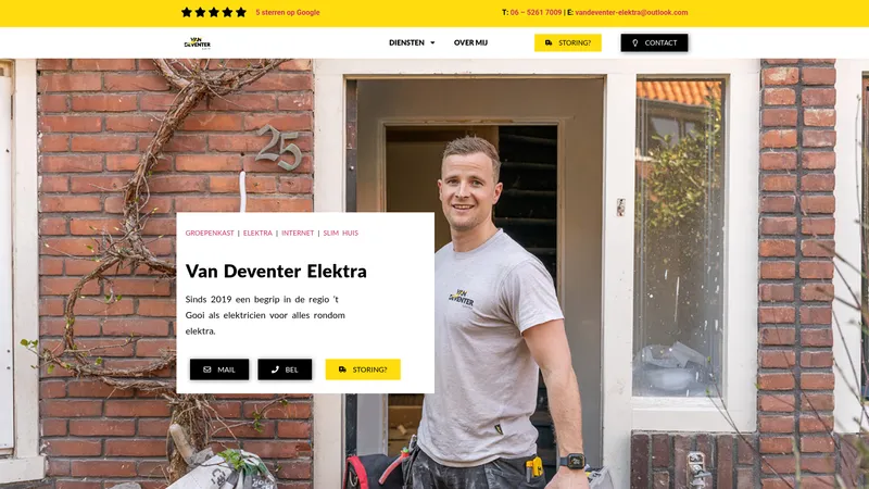 Website van Van Deventer Elektra - Hilversum