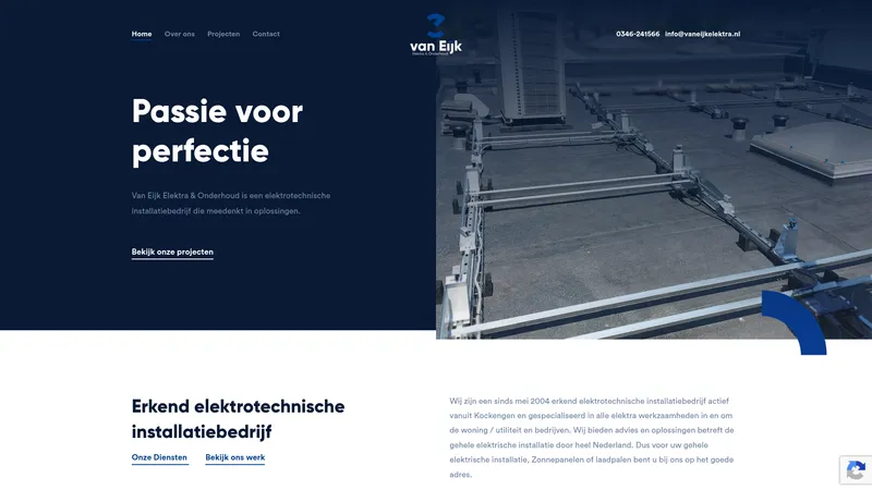 Website van Van Eijk Elektra & Onderhoud