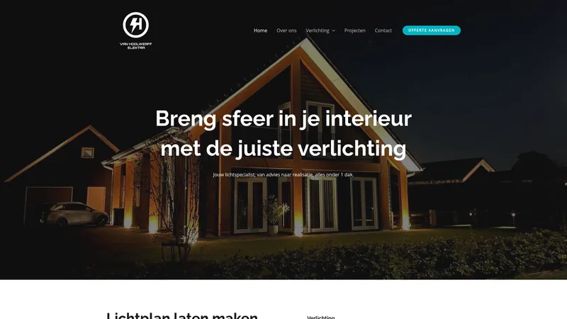 Website van Van Hoolwerff Elektra