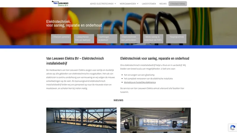 Website van Van Leeuwen Elektra BV