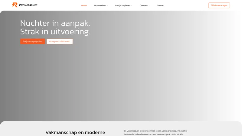 Website van Van Rossum Elektrotechniek