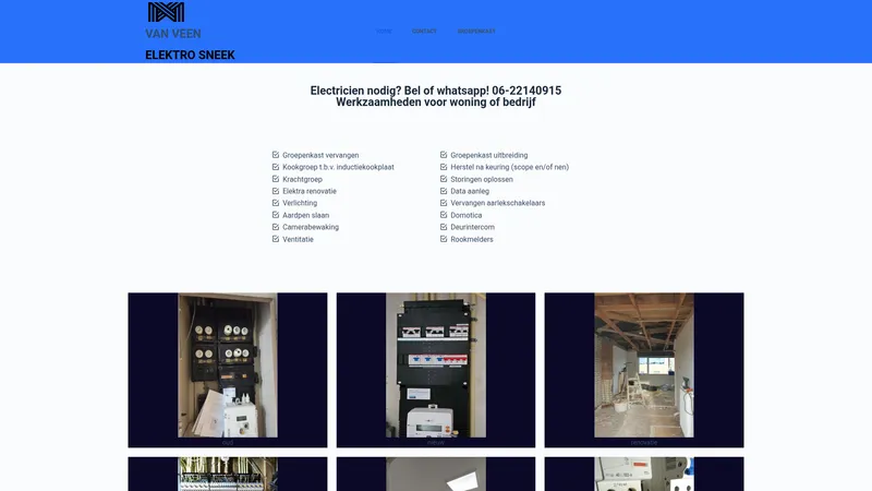 Website van van Veen Elektro Sneek