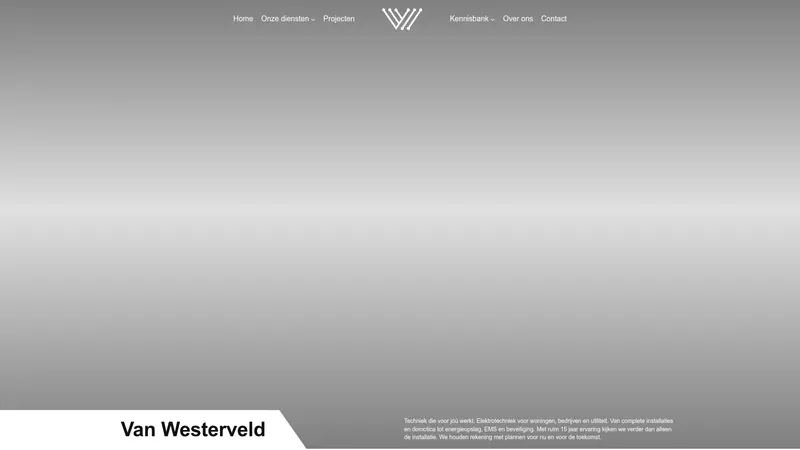 Website van Van Westerveld Elektrotechniek