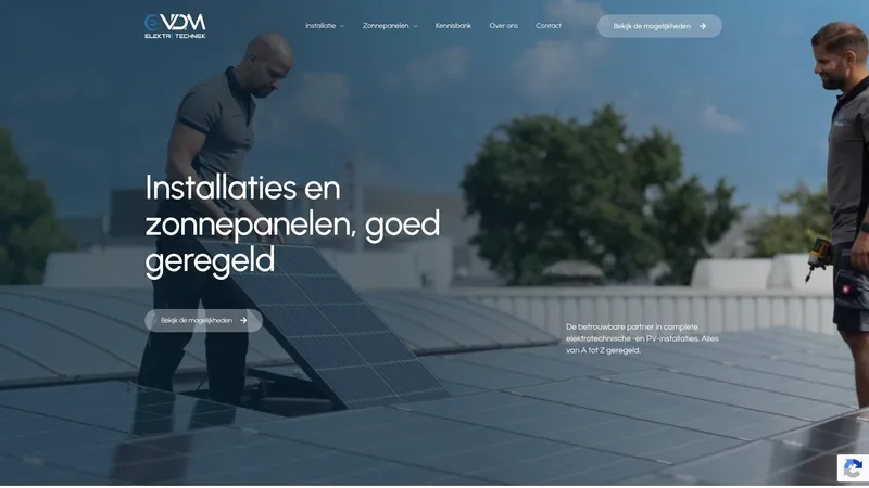 Website van VDM Elektrotechniek