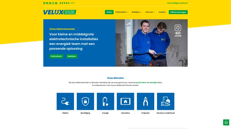 Website van Velux Elektrotechniek