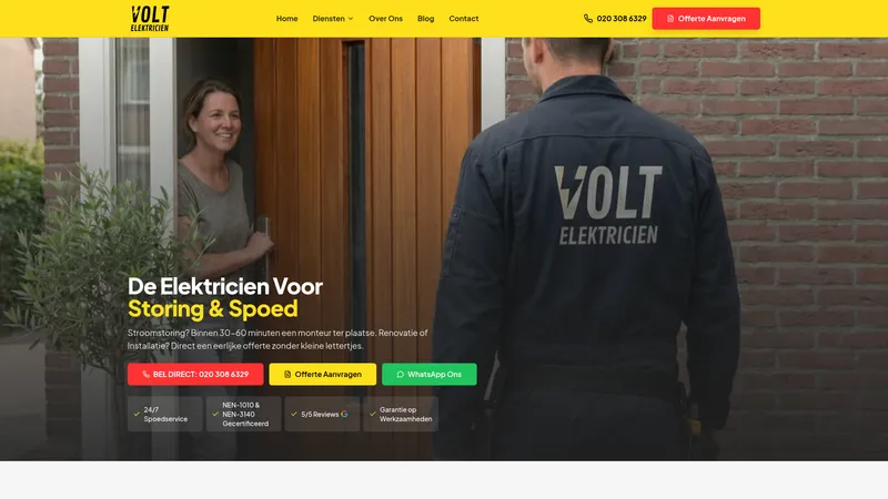 Website van Volt Elektricien