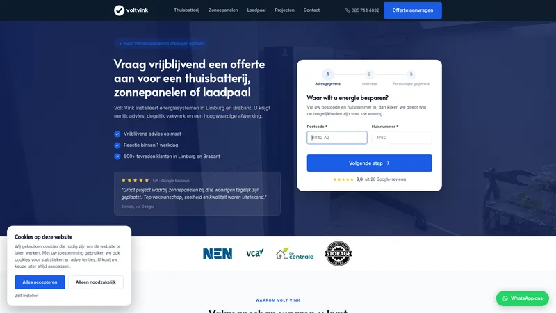 Website van Volt Vink