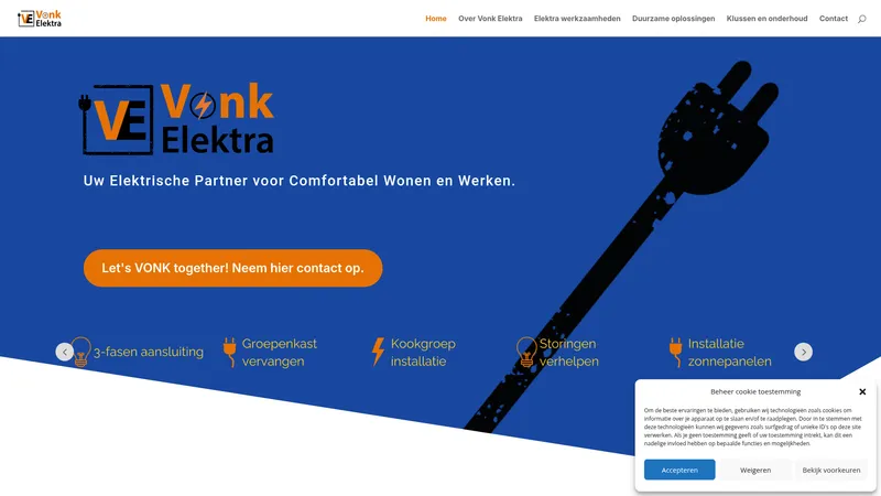 Website van Vonk Elektra