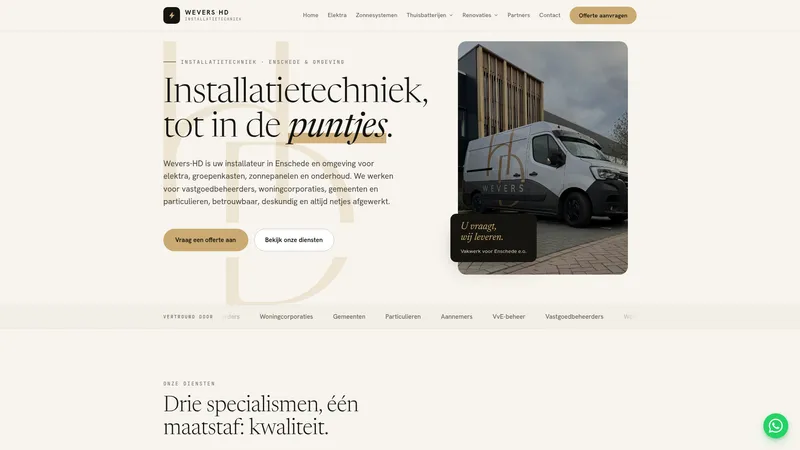 Website van Wevers-HD Installatietechniek