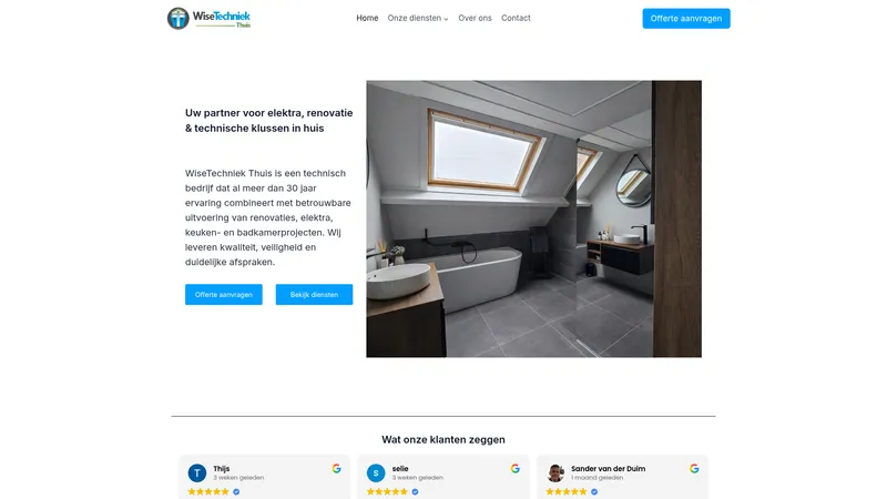 Website van WiseTechniek Thuis