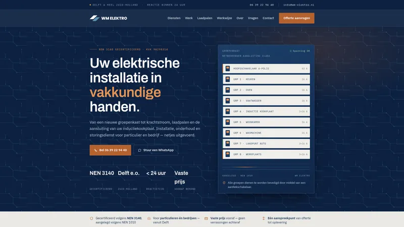 Website van WM Elektro
