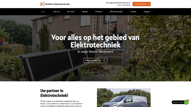 Website van Wolffers Elektrotechniek Winschoten