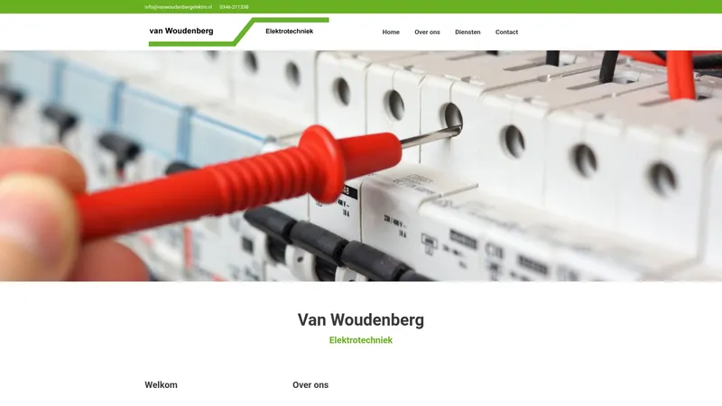 Website van Woudenberg Elektrotechniek van