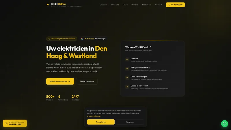 Website van WvdH Elektra