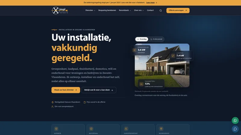 Website van Ximpl Installatietechniek