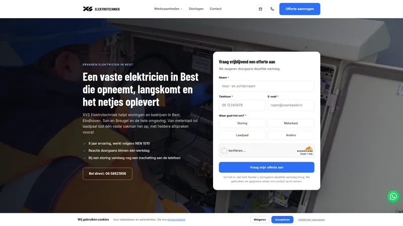 Website van XvS Elektrotechniek