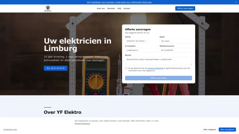 Website van YF Elektro