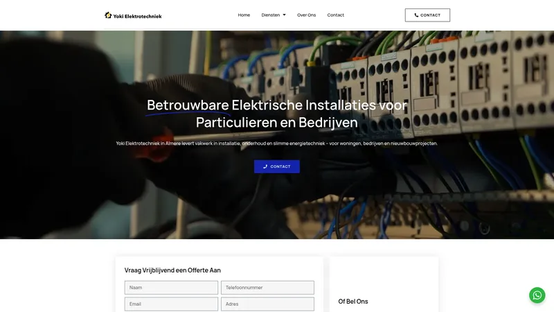Website van Yoki Elektrotechniek